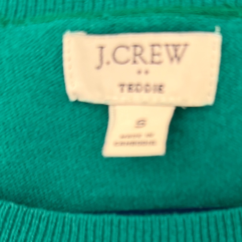 J. Crew Factory Women's Scoop Neck Sweater in Teal Green - Picture 3 of 3